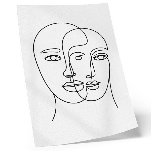 Plakat Dvodimenzionalna lica obrubljuju modernu eleganciju