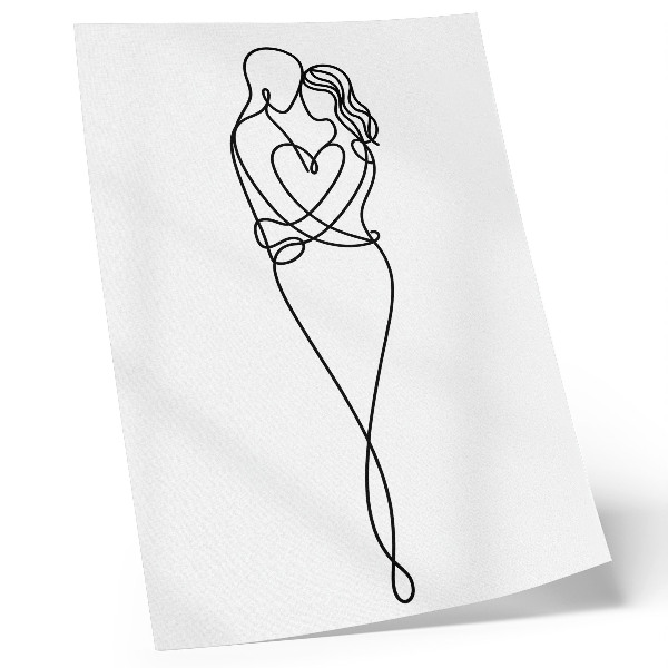 Dekorativni plakat Minimalistički dizajn za parove s linijom srca