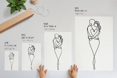 Dekorativni plakat Minimalistički dizajn za parove s linijom srca