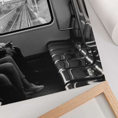 Zidni plakat Crno-bijela fotografija vagona vlaka