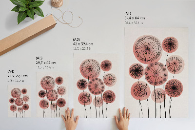 Plakat Geometrijski krugovi ružičasti i crni minimalizam