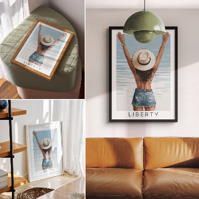 Zidni plakat Figura u šeširu naspram neba slobode