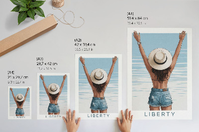 Zidni plakat Figura u šeširu naspram neba slobode