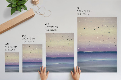Zidni plakat Ljubičaste i tamnoplave minimalističke kapljice neba