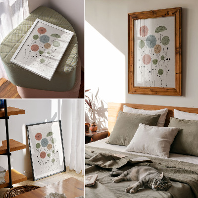 Plakat Geometrijsko cvijeće u pastelnim nijansama, moderno