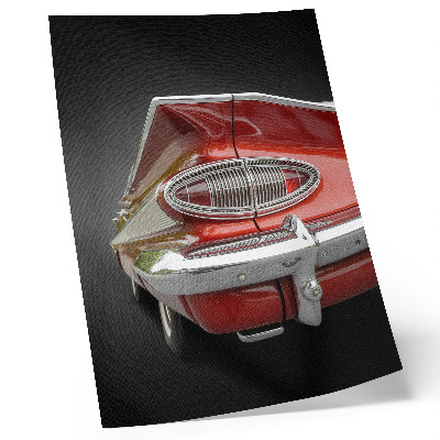 Zidni plakat Crveni automobil s kromiranim detaljima u retro stilu