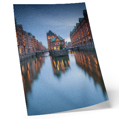 Zidni plakat Simetrična arhitektura i refleksije vode