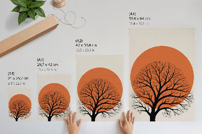 Plakat Minimalističko drvo s jakim kontrastom, skladna kompozicija