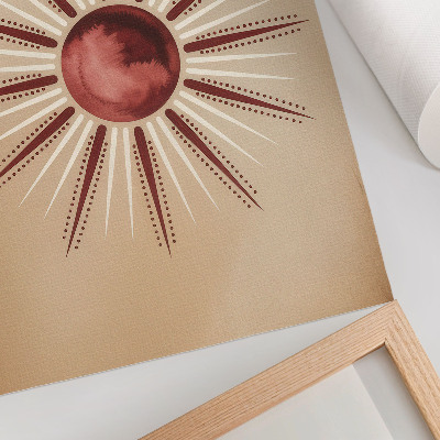 Dekorativni plakat Boho stil, blistavo sunce, topli tonovi