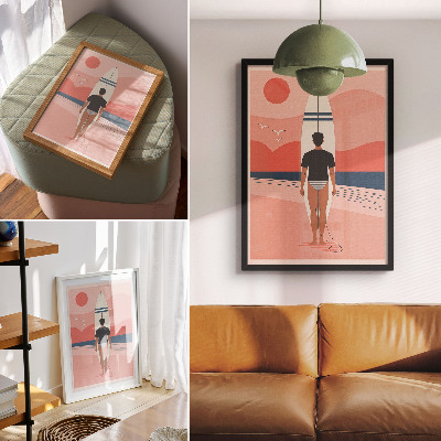 Plakat Daska za surfanje plaža more mir opuštanje