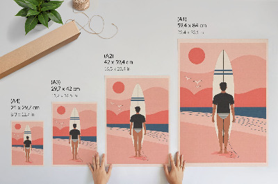 Plakat Daska za surfanje plaža more mir opuštanje