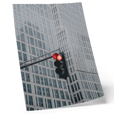 Dekorativni plakat Visoki stakleni neboderi u intenzivno crvenoj boji