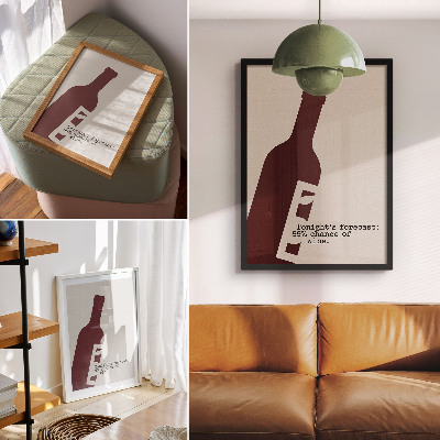 Dekorativni plakat Minimalistička grafika u bordo tonovima