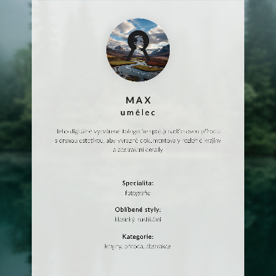 Plakat Mirno jezero jesen drveće odraz planine priroda