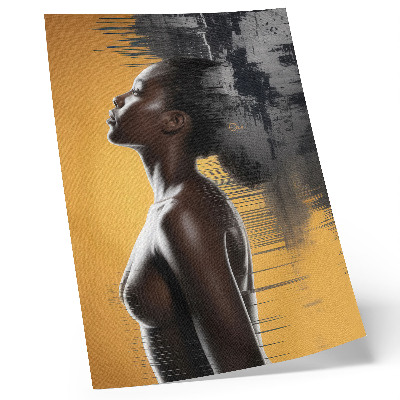 Zidni plakat Elegantna ženska figura žute i crne boje u kontrastu