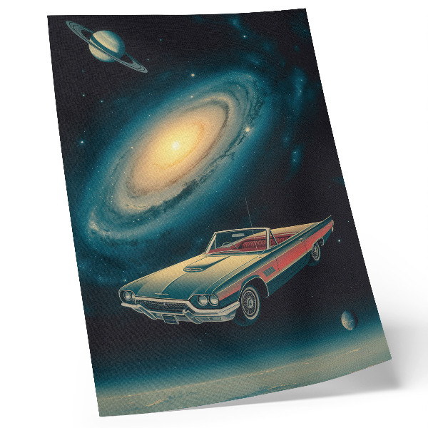 Dekorativni plakat Automobil u svemiru je fantastična kombinacija