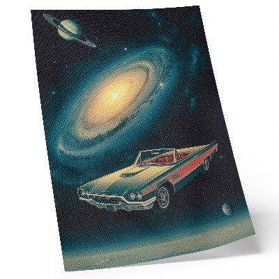 Dekorativni plakat Automobil u svemiru je fantastična kombinacija