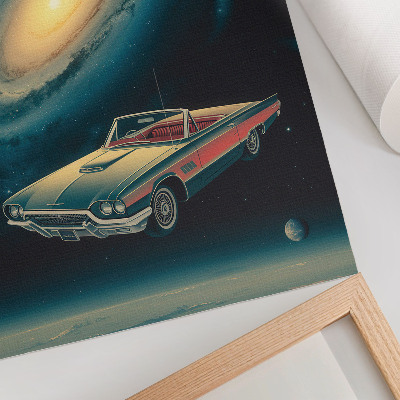 Dekorativni plakat Automobil u svemiru je fantastična kombinacija