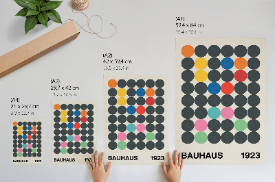 Tisak na platno Geometrijski crni krugovi, žive boje, Bauhaus inspiracije
