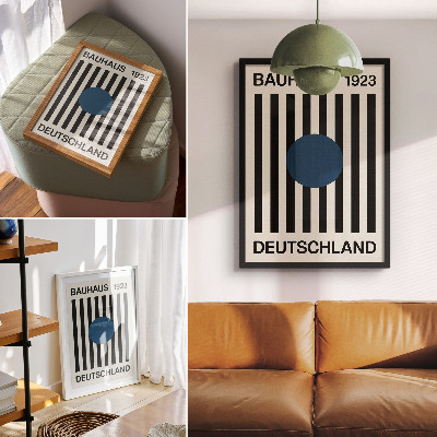 Dekorativni plakat Crne linije, bež pozadina, tamnoplava, moderan smisao