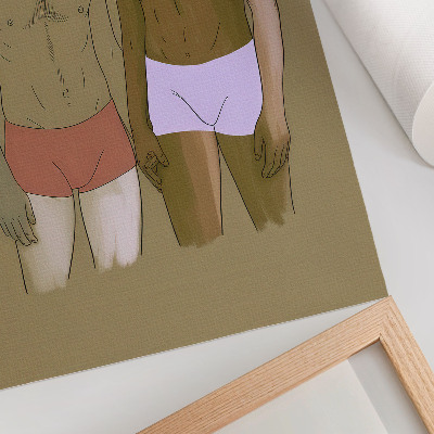 Dekorativni plakat Ilustracija muškaraca u donjem rublju u toplim bojama