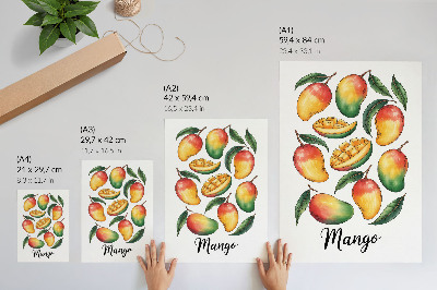 Zidni plakat Ilustracija egzotičnog zelenog lišća manga u stilu