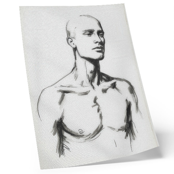 Plakat Crno-bijeli crtež muške figure
