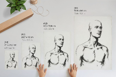 Plakat Crno-bijeli crtež muške figure