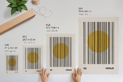 Tisak na platno Kontrastne linije žutog kruga op art