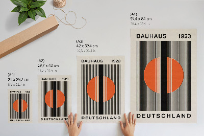 Zidni plakat Geometrijski motiv s kontrastom crne i narančaste