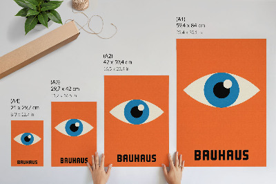 Plakat Oko u geometrijskim oblicima na narančastoj pozadini