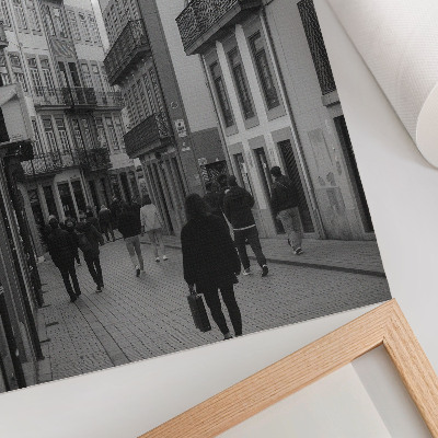Dekorativni plakat Ulična crno-bijela arhitektura ljudi