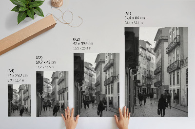 Dekorativni plakat Ulična crno-bijela arhitektura ljudi