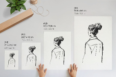 Zidni plakat Minimalistička silueta crno-bijeli kontrast