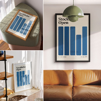 Zidni plakat Minimalistička grafika s plavim pravokutnicima