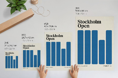 Zidni plakat Minimalistička grafika s plavim pravokutnicima