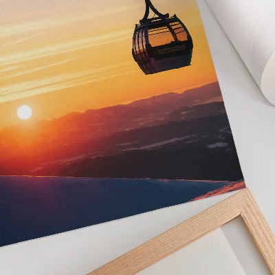 Dekorativni plakat Žičara u zalasku sunca u planinama