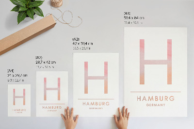 Plakat Minimalističko slovo H moderni detalji pastelne nijanse