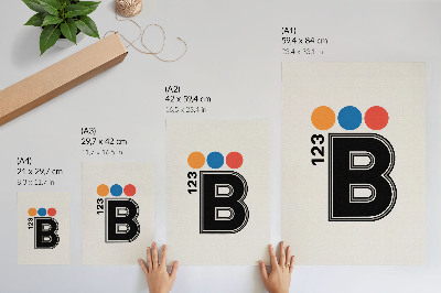 Zidni plakat Geometrijsko slovo sa šarenim kapljicama