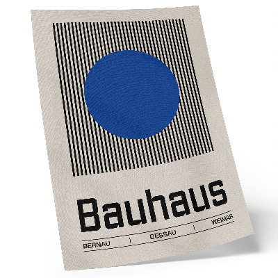 Plakat Veliki plavi krug na crno-bijelim linijama