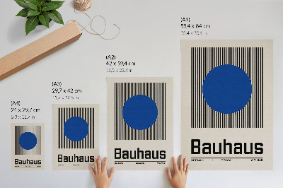 Plakat Veliki plavi krug na crno-bijelim linijama