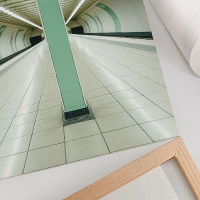 Zidni plakat Simetrična zelena struktura svemirskog tunela