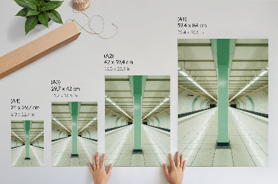 Zidni plakat Simetrična zelena struktura svemirskog tunela