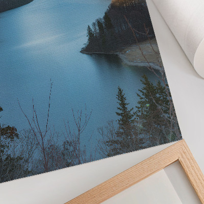 Plakat Veličanstvene planine, jezero, sunce, harmonija prirode