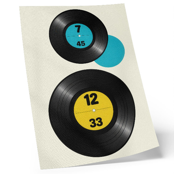 Dekorativni plakat Moderne vinilne ploče žuto-tirkizne boje