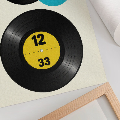 Dekorativni plakat Moderne vinilne ploče žuto-tirkizne boje