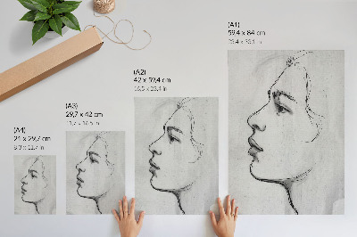 Plakat Minimalistička moderna skica kontura lica