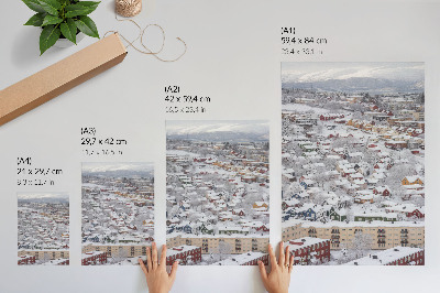Zidni plakat Šarene kuće zima planine sklad priroda