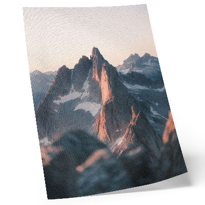 Dekorativni plakat Planine u svjetlu zalaska sunca, pastelne nijanse