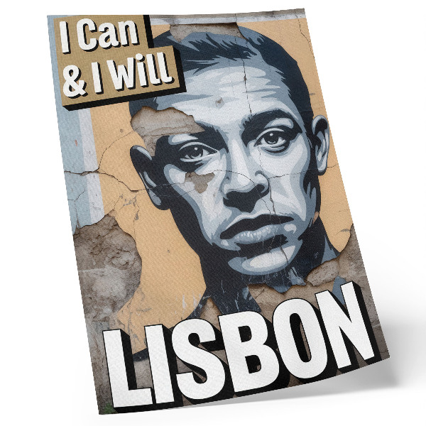 Zidni plakat Motiv uličnog stila s licem i motivacijskim natpisom